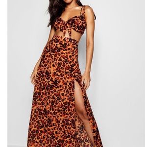 Cheetah print cover up co ord